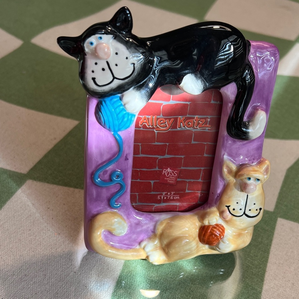 Russ Black and Purple Cat Picture Frame